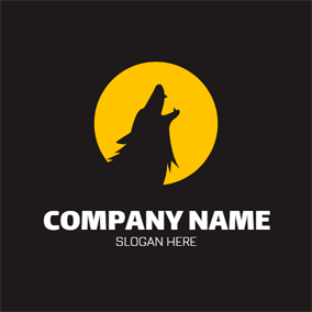 Black and Yellow Circle Logo - Free Wolf Logo Designs | DesignEvo Logo Maker