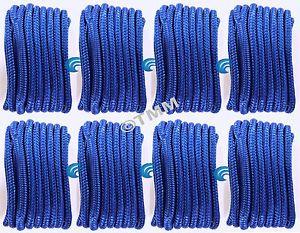 Eight Blue Lines Logo - 8) Blue Double Braided 3 8 X 20' HQ Boat Dock Anchor Mooring Lines