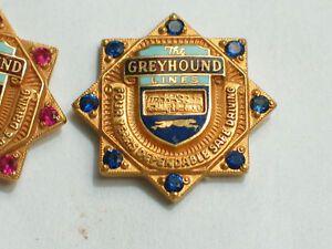 Eight Blue Lines Logo - GREYHOUND Bus Lines Pin, 8 blue Sapphires? 4 Year Award, A Bus