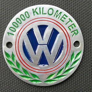 VW Bus Logo - VINTAGE Auto Plakette VW 100000 km BADGE EMBLEM BUS MICRO THE THING