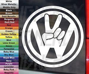 VW Bus Logo - VW Volkswagon Peace Sign Vinyl Decal Sticker Logo Beetle Bus Bug Dub ...