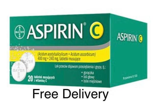 Bayer Aspirin Logo - X Bayer Aspirin C 20 Soluble Tablets- Headache Pain Relief Fever