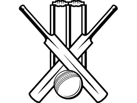Bat and Ball Logo - Cricket Logo 2 Batsman Bat Ball Field Sports Tournament | Etsy