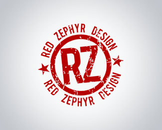 R Z Logo - Red Zephyr Design grunge stamp logo | RZ Logo Designs | Logo design ...