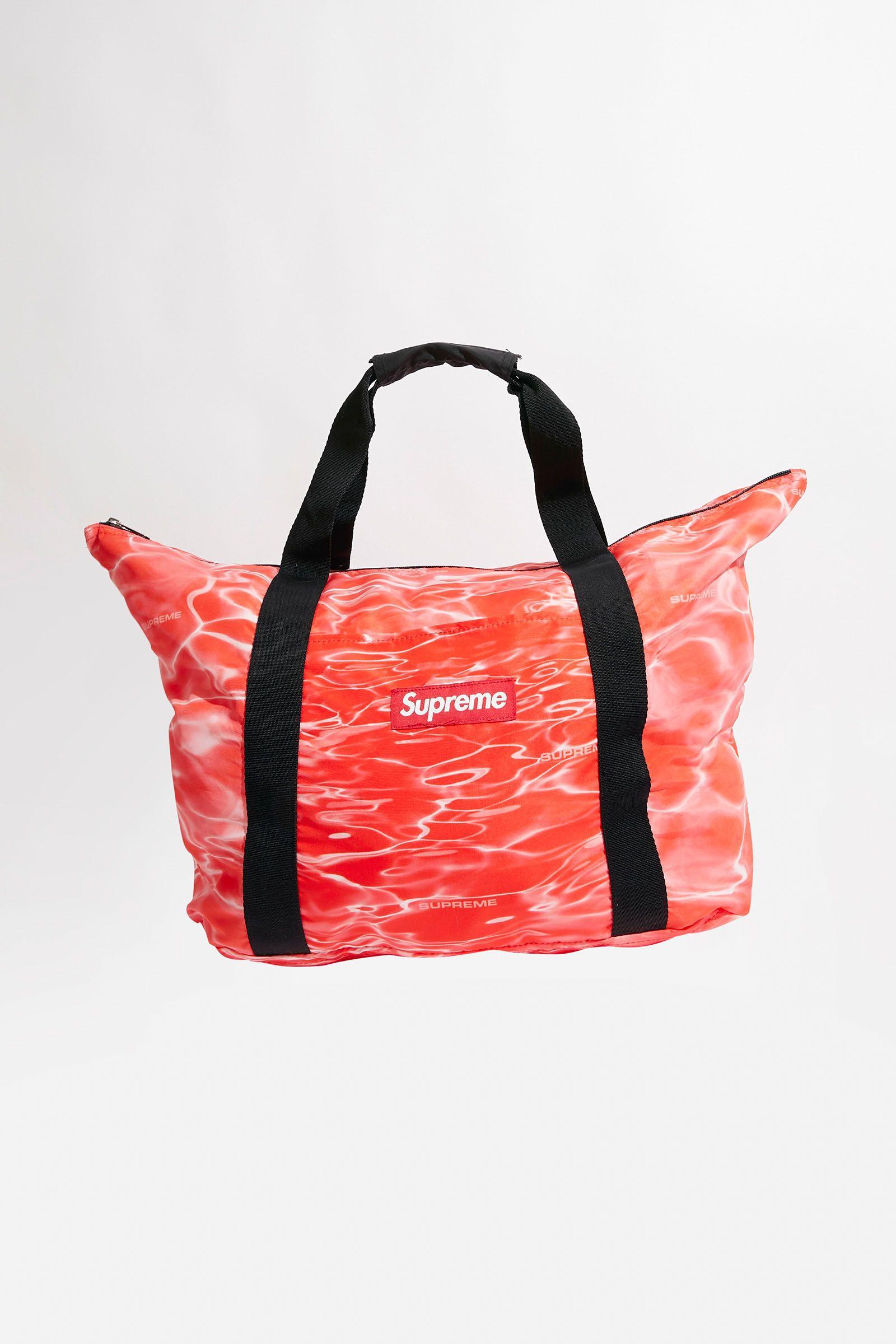Supreme Bag Logo - Supreme Red Box Logo Water Ripple Print Tote Bag
