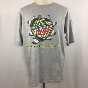 Do the Dew Logo - Mountain Dew Gray T Shirt Size Extra Large XL Do The Dew Promo Logo