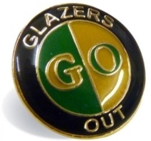 United Green Logo - Manchester United Green & Gold Glazers out Badge | eBay