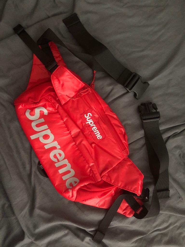 Supreme Bag Logo - SUPREME RED WAIST BAG 3M REFLECTIVE BOX LOGO