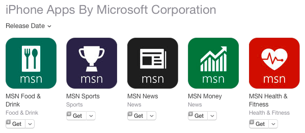 MSN Apps Logo - Microsoft's Expansion On IOS Continues With New MSN Branded Apps