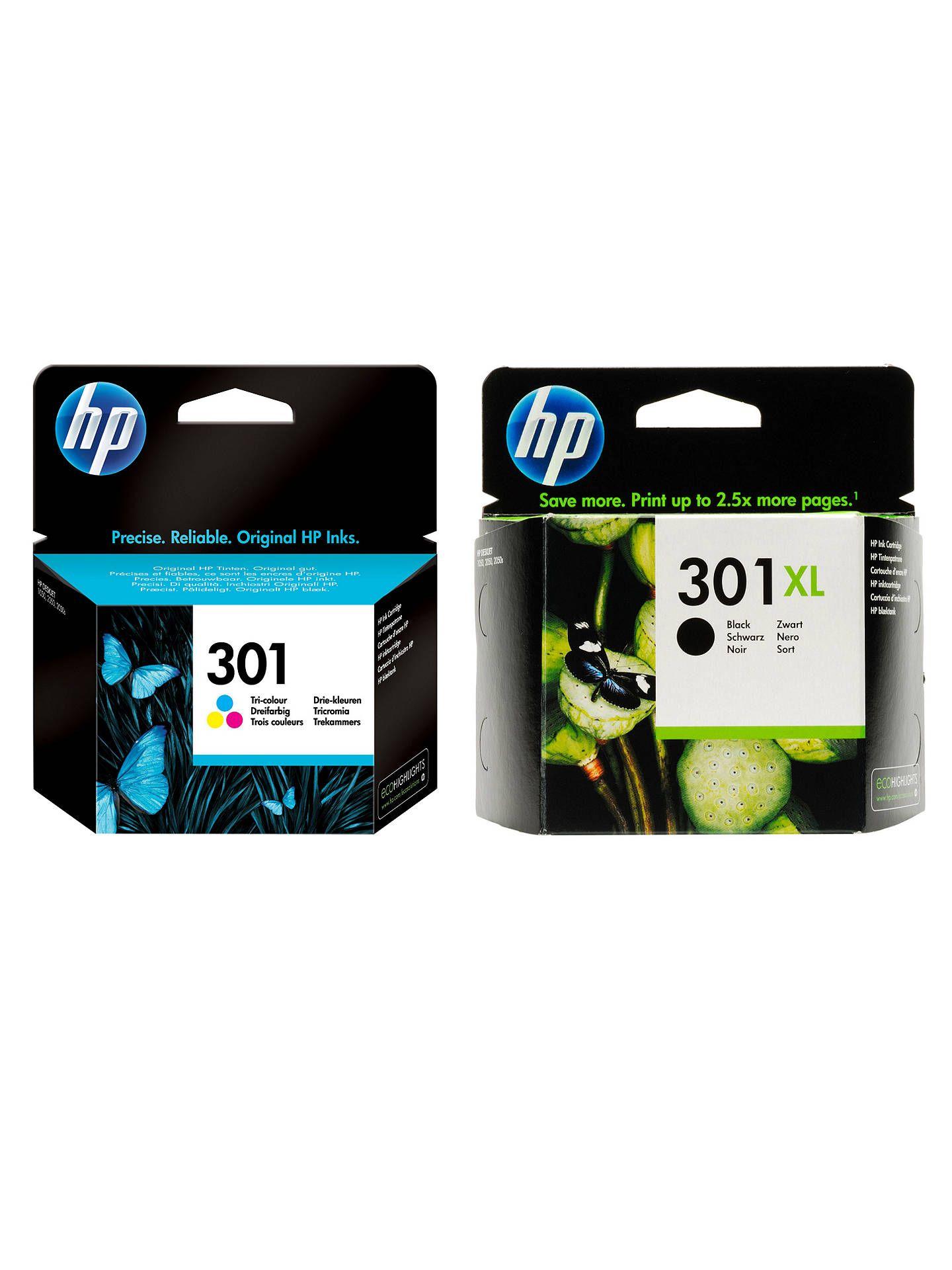 HP Ink Logo - HP 301XL Ink Cartridge, Black & 301 Ink Cartridge, Tri Colour