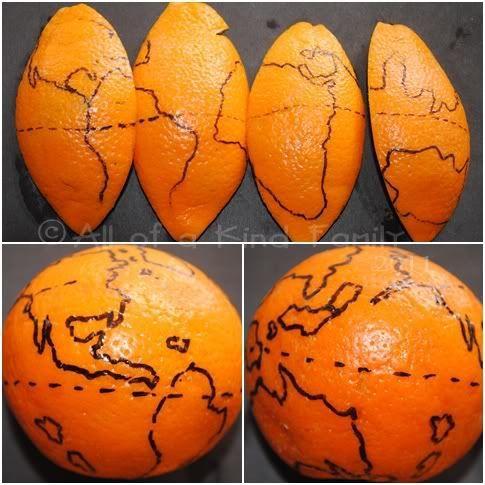 Orange Peel Earth Food Logo - The world on an orange lesson plan. Also shows how cartographers map ...