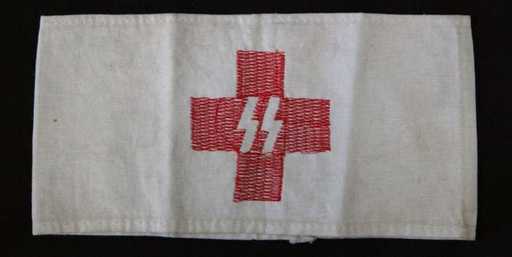 SS White On Red Cross Logo - WWII GERMAN SS RED CROSS WHITE ARMBAND DRK
