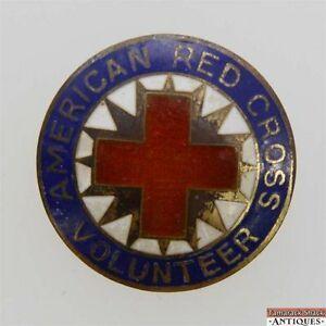 SS White On Red Cross Logo - Vintage American Red Cross Volunteer Brooch Pin Enamel Red White ...