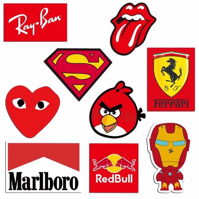 Cool Red Logo - Stickers red logo cool fashion diy skateboard cartoon waterproof ...