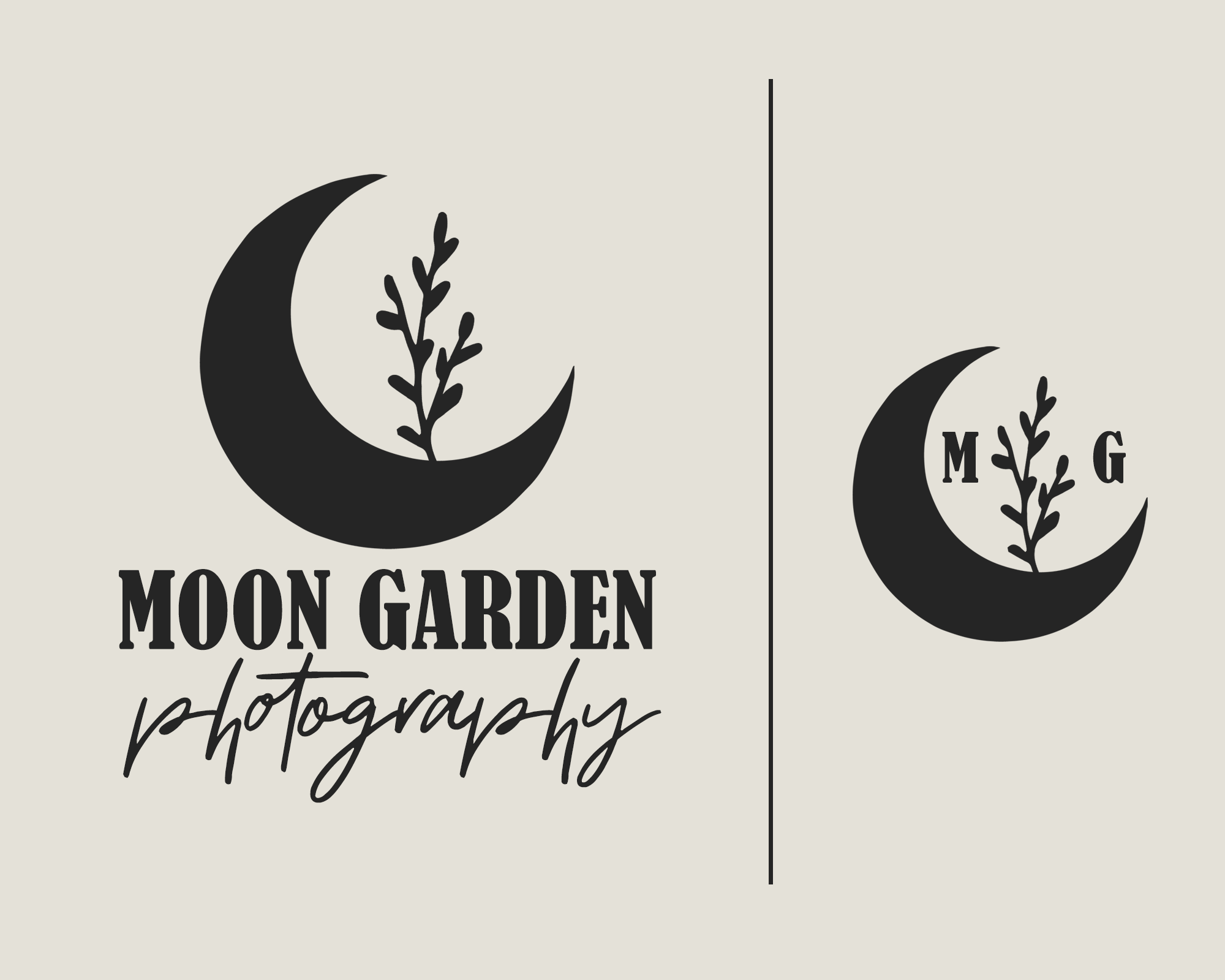 Elegant Company Logo - Bohemian Company Logo - Floral Moon Logo Design - Boho Photographer ...