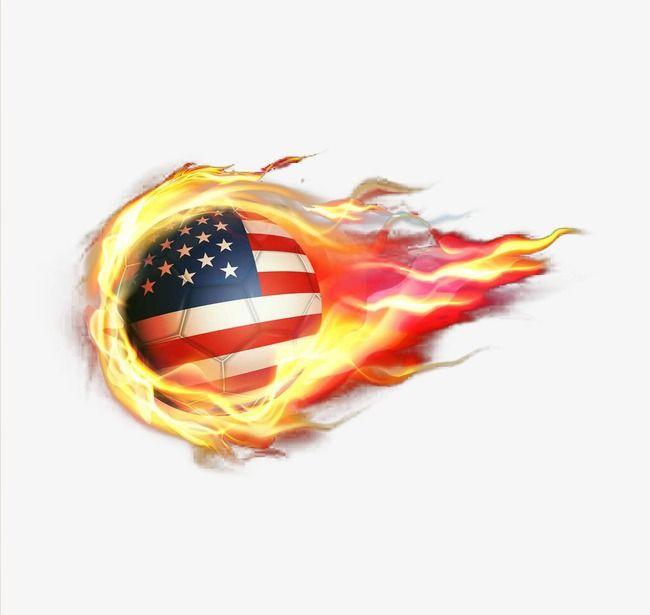 American Flag Sports Logo - Soccer Flame American Flag, Flag Clipart, Burning Football, American ...
