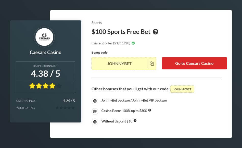 Caesars Casino Logo - Caesars Casino Bonus Code 2019 - Free $10 + $300 Casino Promo