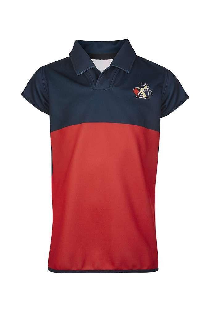 Red Navy Logo - PLO 79 TOM Hockey Shirt Navy Logo 3 To Year 6