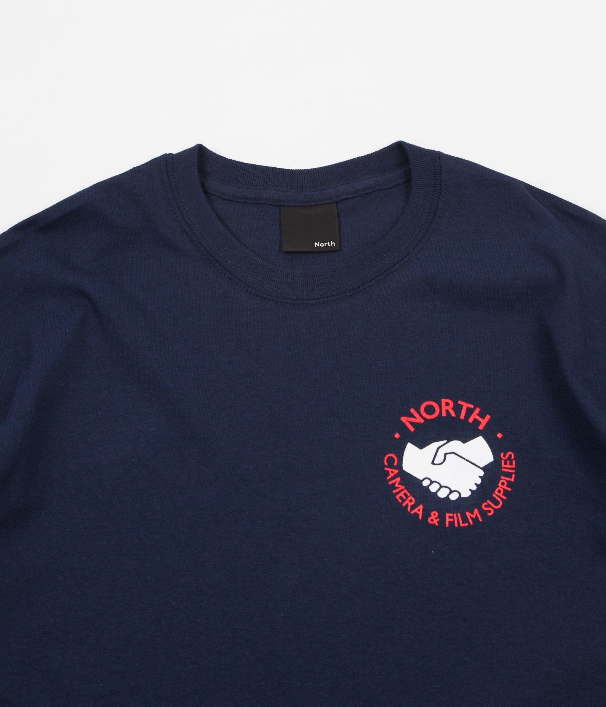 Red Navy Logo - North Skateboard Magazine Supplies Logo T-Shirt - Navy / Red / White ...
