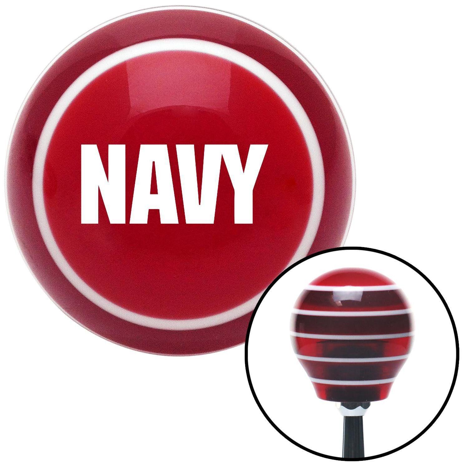 Red Navy Logo - White NAVY Red Stripe Shift Knob with M16 x 15 Insert. Products