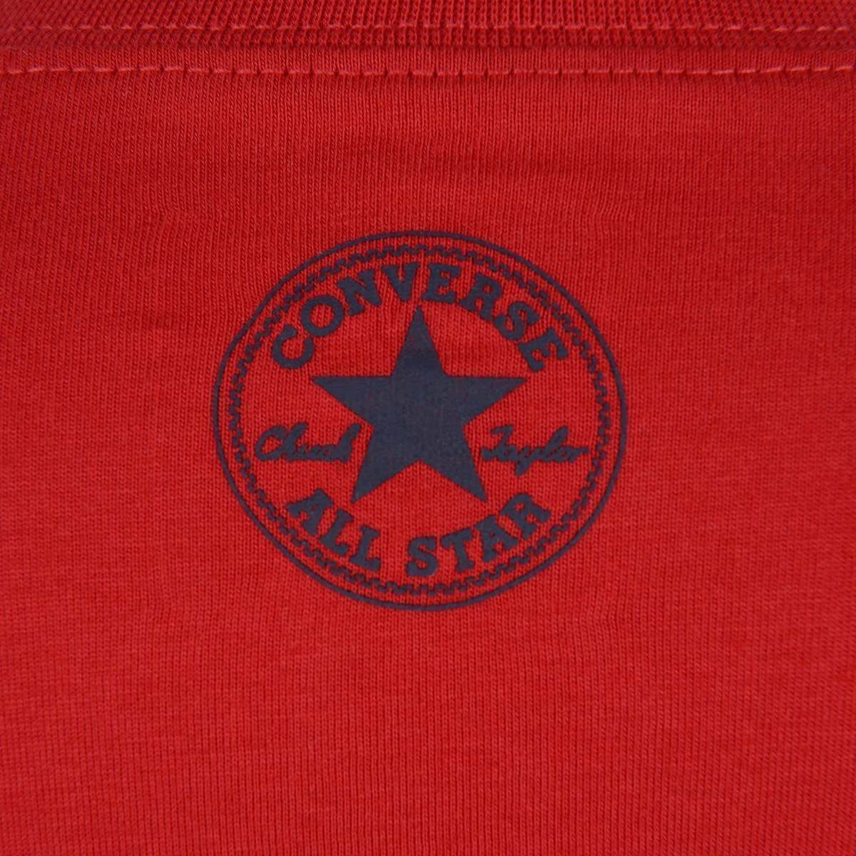 Red Navy Logo - Converse Boys Red & Navy Logo Print Top