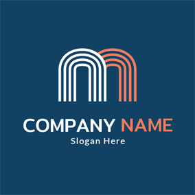 Blue and White with Orange Logo - Free M Logo Designs | DesignEvo Logo Maker