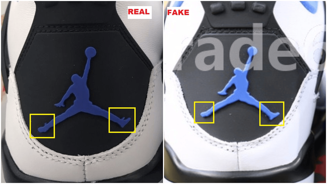 Jordan Real vs Fake Jordan Logo - Fake Air Jordan 4 IV Motorsport Spotted Quick Tips To Avoid Them