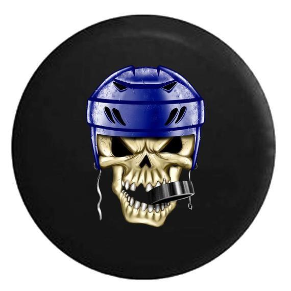 Electric Jeep Skull Logo - Hockey Player Skull in Helmet with Puck Missing Teeth Jeep