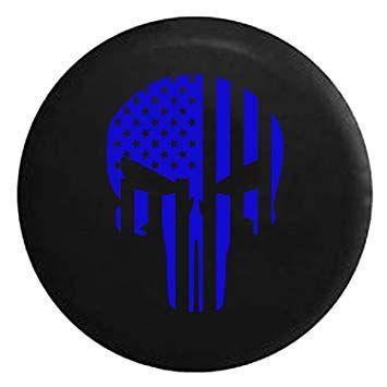 Electric Jeep Skull Logo - American Flag Tactical Stars & Stripes Punisher Skull