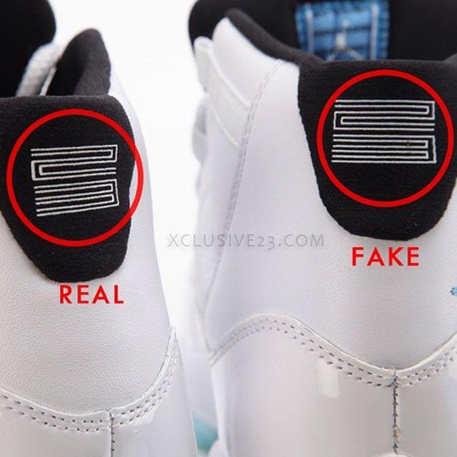 Jordan Real vs Fake Jordan Logo - Air Jordan 11 'Legend Blue' Vs. Fake