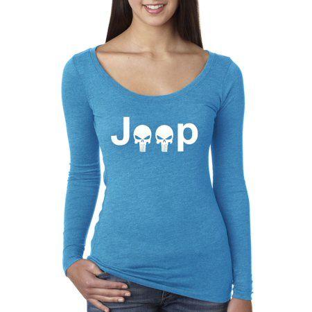 Electric Jeep Skull Logo - New Way - New Way 606 - Women's Long Sleeve T-Shirt Jeep Punisher ...