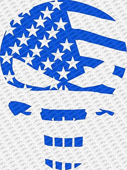 Electric Jeep Skull Logo - Amazon.com: Jeep Wrangler American Flag Punisher Skull Black Out ...
