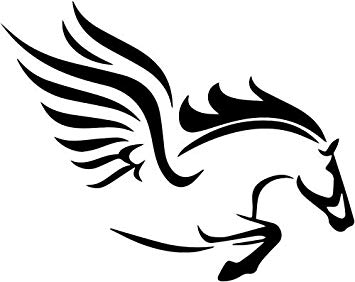 Black Winged Horse Logo - Amazon.com: Pegas Winged Horse Animal Vinyl Decal Sticker- 20