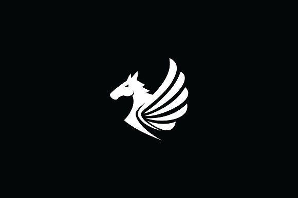 Black Winged Horse Logo - Pegasus Wings Logo Template Logo Templates Creative Market
