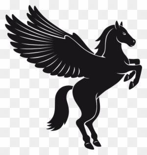 Black Winged Horse Logo - Black Winged Horse Download - Pegasus Vector - Free Transparent PNG ...