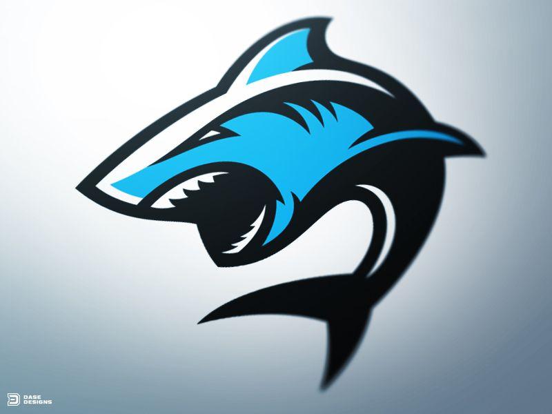 Blue Animal Logo - Deep Contact Shark Sports Logo
