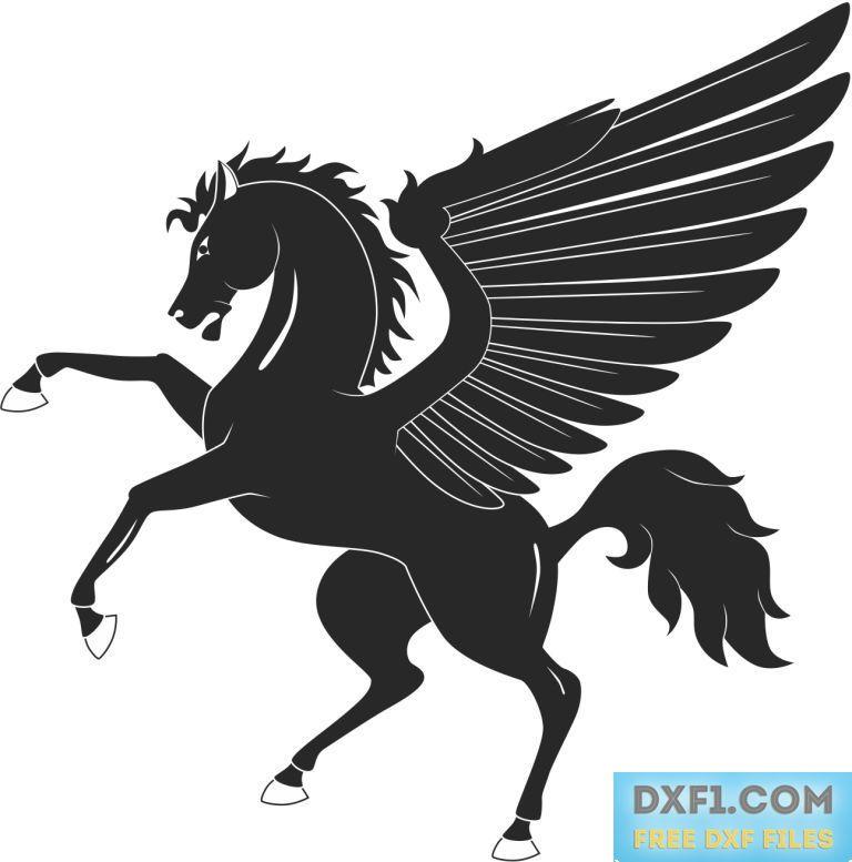 Black Winged Horse Logo - Black Winged Horse Logo - Clipart & Vector Design •