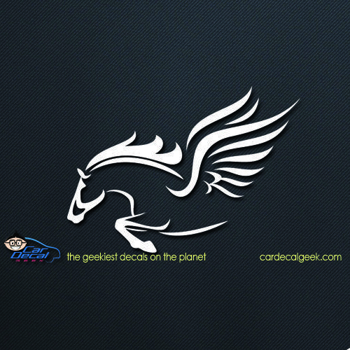 Black Winged Horse Logo - Car Window Decals Stickers Graphics | Pegasus Winged Horse