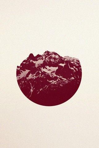 Red Mountain in Circle Logo - Red Mountain Circle Logo iPhone 5 Wallpaper HD Download