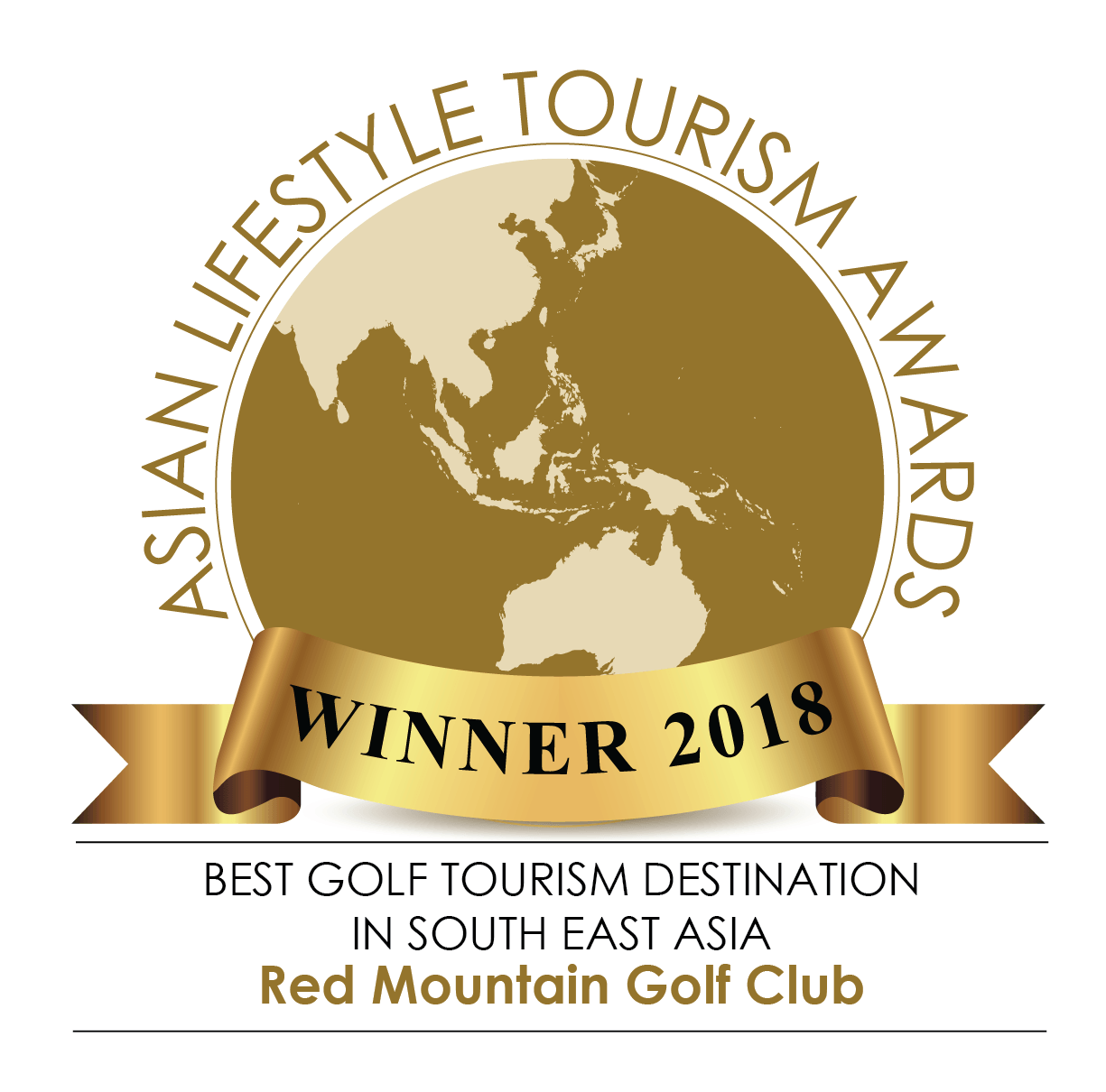 Red Mountain in Circle Logo - Certificate of Excellence - RED MOUNTAIN Golf Club - Phuket