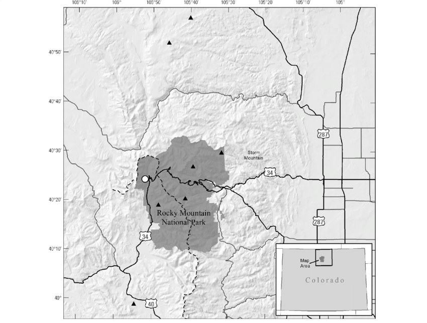 Red Mountain in Circle Logo - Boreal Toad reintroduction site at Red Mountain (white circle ...