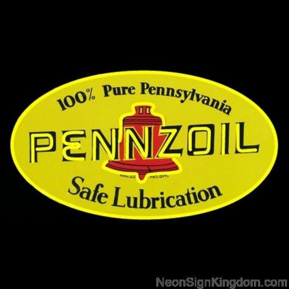 Pennzoil Logo - Buy Pennzoil Logo Safe Lubrication Neon Light Real Glass Tube Neon