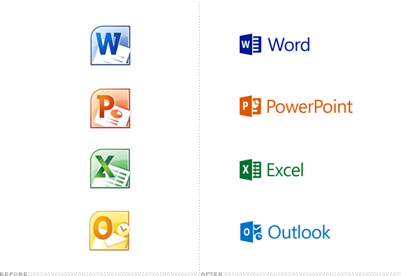 Nice Microsoft Logo - Nice comparison of Office 2010 and Office 15 logos/icons, it's all ...