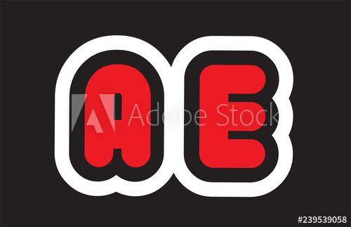 Black White and Red Company Logo - black white red alphabet letter ae a e logo company icon design ...