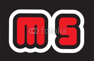 Black White and Red Company Logo - black white red alphabet letter ms m s logo company icon design ...