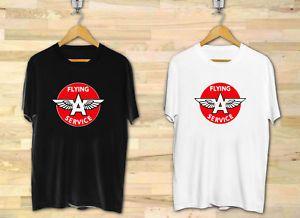 Black White and Red Company Logo - Flying A Gasoline Oil Company Logo Men's Black White T Shirt XS To