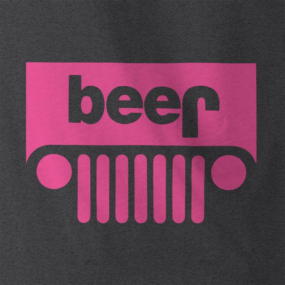 Funny Jeep Logo - Funny Jeep Beer Parody Womens T Shirt Tee. Blue Bubble Tees