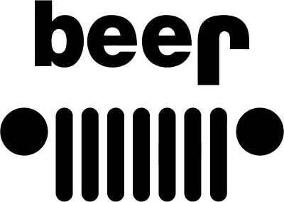 Funny Jeep Logo - WHITE 8 X 5 Jeep Beer Funny Logo Vinyl Decal Sticker New Free