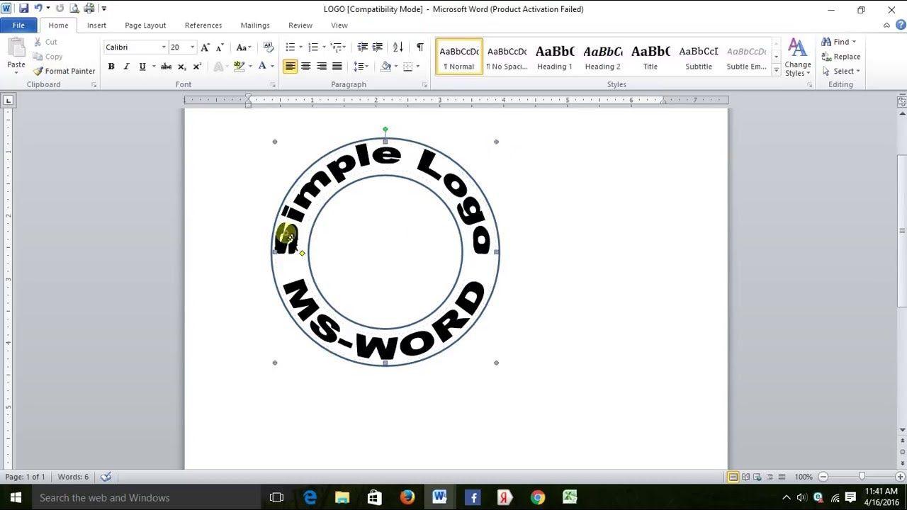 Word Circle Logo - Create simple logo in MS WORD 2010 - YouTube