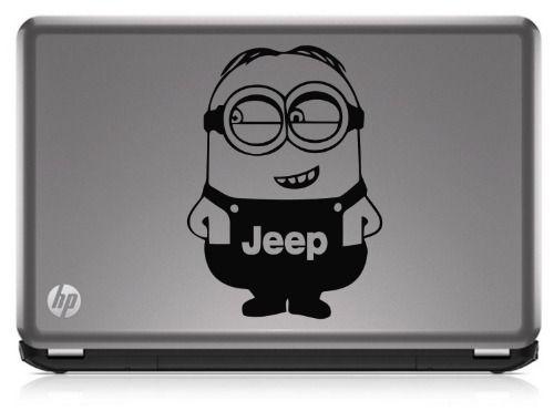 Funny Jeep Logo - Jeep Logo Despicable Me Minion Funny Die Cut Vinyl Decal Sticker